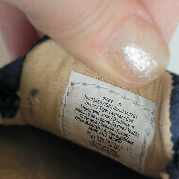 Janie & Jack 9 Leather Suede Driving Loafers Blue - Picture 7 of 8